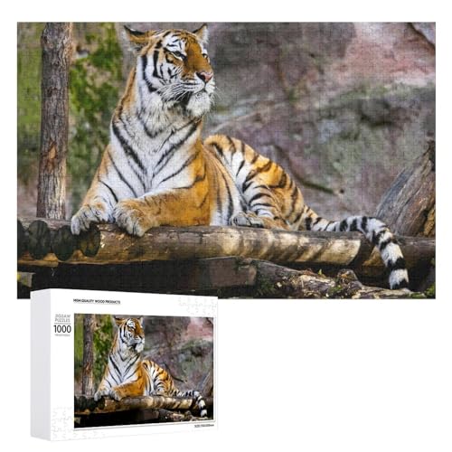 1000 Teile Holzpuzzle Tiger für ruhiges und achtsames Spielen von Generisch