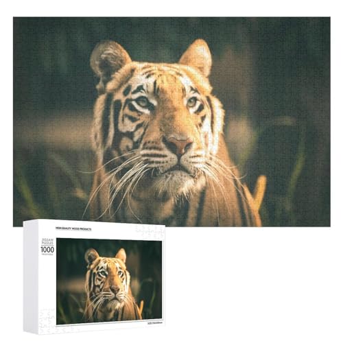 1000 Teile Lindenholz Tiger Puzzle für Deko Display von Generisch