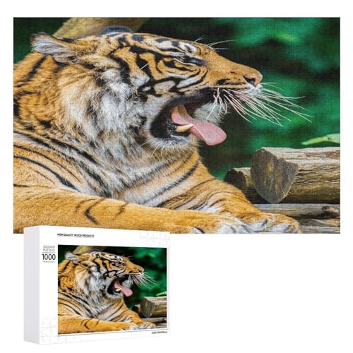 1000 Teile Lindenholz Tiger Puzzle für Wohnkultur und Entspannung von Generisch