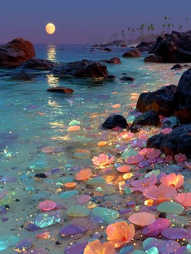 1000 Teile Puzzle für Erwachsene, Bunte Steine am Meer, Klassische Puzzles, Pädagogisches Spiel Herausforderung Spielzeug, Puzzlespiele für Die Ganze Familie(1000PCS) von Generisch