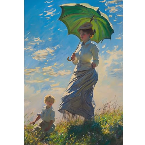 1000 Teile Puzzle für Erwachsene, Frau und Kind Ölgemälde Stil, Farbenfrohes Legespiel, Pädagogisches Spiel Herausforderung Spielzeug, Impossible Geschicklichkeitsspiel für die Ganze Familie von Generisch