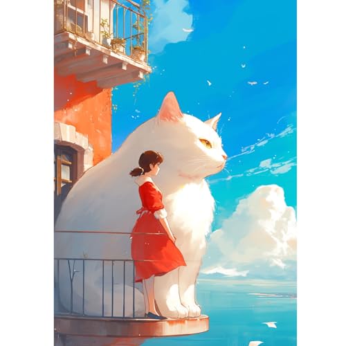 1000 Teile Puzzle für Erwachsene, Mädchen und große Katze, Farbenfrohes Legespiel, Pädagogisches Spiel Herausforderung Spielzeug, Impossible Geschicklichkeitsspiel für die Ganze Familie 1000 Teile Puzzle für Erwachsene, Mädchen und große Katze, Farbenfrohes Legespiel, Pädagogisches Spiel Herausforderung Spielzeug, Impossible Geschicklichkeitsspiel für die Ganze Familie von Generisch