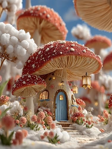 1000 Teile Puzzles für Erwachsene Kinder, Buntes Pilzhaus, Klassische Puzzles, Pädagogisches Spiel Herausforderung Spielzeug, Puzzlespiele für Die Ganze Familie(1000PCS) von Generisch