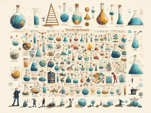 1000 Teile Puzzles für Erwachsene Kinder, Holzpuzzles - Farbige Periodensystem der Elemente, Klassische Puzzles, Home Dekoration, Geschicklichkeitsspiel für die ganze Familie (A1, 1500 PCS) von Generisch