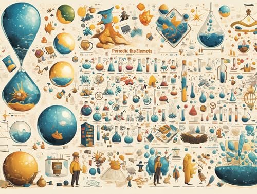 1000 Teile Puzzles für Erwachsene Kinder, Holzpuzzles - Farbige Periodensystem der Elemente, Klassische Puzzles, Home Dekoration, Geschicklichkeitsspiel für die ganze Familie (B1, 1500 PCS) von Generisch