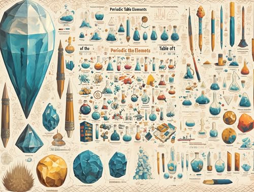 1000 Teile Puzzles für Erwachsene Kinder, Holzpuzzles - Farbige Periodensystem der Elemente, Klassische Puzzles, Home Dekoration, Geschicklichkeitsspiel für die ganze Familie (C1, 1500 PCS) von Generisch