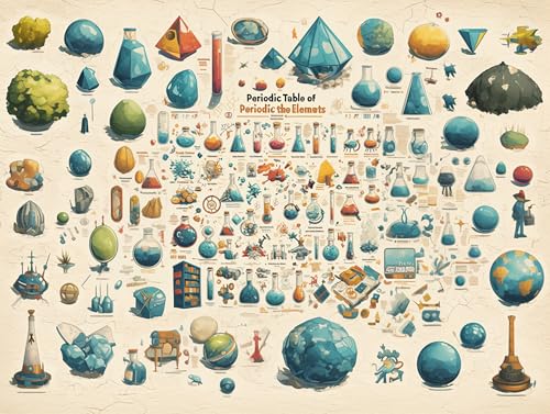 1000 Teile Puzzles für Erwachsene Kinder, Holzpuzzles - Farbige Periodensystem der Elemente, Klassische Puzzles, Home Dekoration, Geschicklichkeitsspiel für die ganze Familie (E1, 1500 PCS) von Generisch