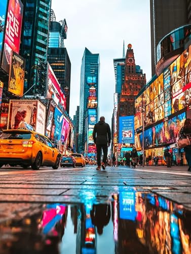 1000 Teile Puzzles für Erwachsene Kinder, Nächtliche Straßenszene in der Stadt, Klassische Puzzles, Pädagogisches Spiel Herausforderung Spielzeug, Puzzlespiele für Die Ganze Familie(1000PCS) von Generisch
