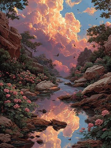 1000 Teile Puzzles für Erwachsene Kinder, Sonnenuntergang, Klassische Puzzles, Pädagogisches Spiel Herausforderung Spielzeug, Puzzlespiele für Die Ganze Familie(1000PCS) von Generisch