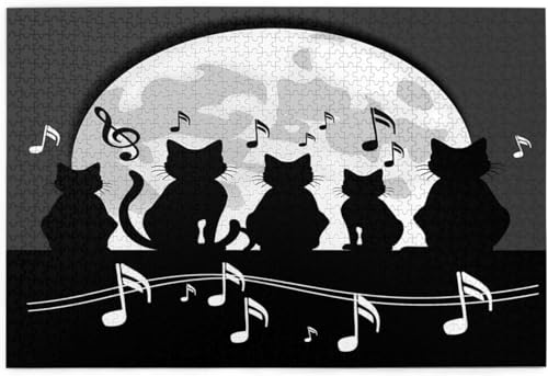 1000 Teile Puzzles für Erwachsene Schwarze Katze Musiknoten Holzpuzzles Herausfordernde Puzzlespiele für Jugendliche Geschenke 1000 Teile Puzzles für Erwachsene Schwarze Katze Musiknoten Holzpuzzles Herausfordernde Puzzlespiele für Jugendliche Geschenke von Generisch