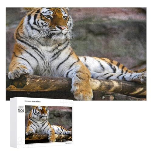 1000 Teile Tierpuzzle mit Tiger, für Naturliebhaber und Puzzle-Fans von Generisch