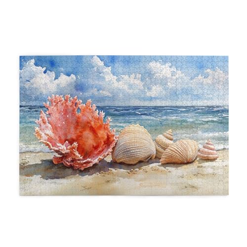 1000-teiliges Puzzle für Erwachsene, Motiv: Conch Beach, Meer, Holzpuzzles für Erwachsene, Geschenke, Heimdekoration 1000-teiliges Puzzle für Erwachsene, Motiv: Conch Beach, Meer, Holzpuzzles für Erwachsene, Geschenke, Heimdekoration von Generisch