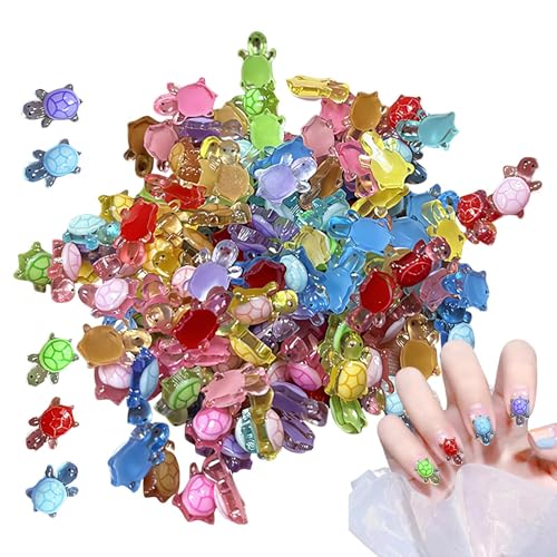 100pcs Winzige Schildkröten | Puppenhaus Miniaturharz Leuchtend Bunte Meeresschildkröten Spielzeug, Marine Tierfiguren Handwerk Für Aquarium Garten Landschaft Fischtank Home Kuchen Geburtstagsfeiern von Generisch