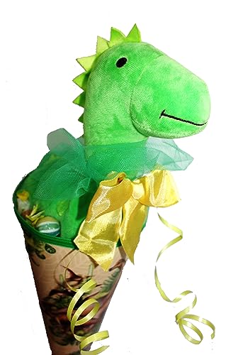 101648 gefüllte Riesen Schultüte 50cm mit Dino zum Schulanfang Schulkind Kita Studium Geschwistertüte Geschenk Dinosaurier von Generisch