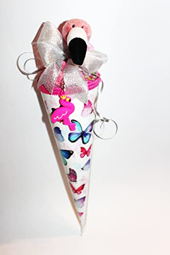 101671 Gefüllte Schultüte 35cm mit Flamingo & Schulbedarf zum Schulanfang Geschwistertüte Geschenk von Generisch