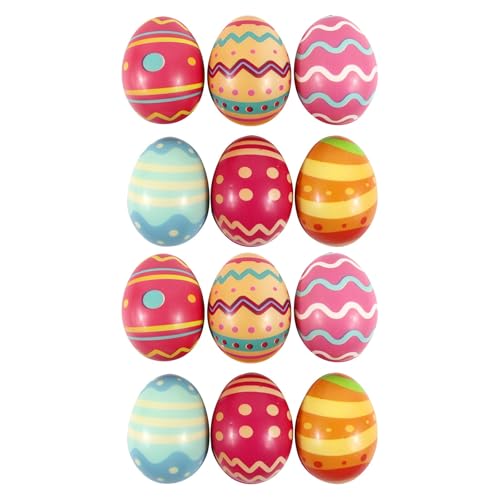 12 Bunte Superweiche Squeeze Ostereier für die Ostereiersuche, Langsam steigender Stressball Spielzeug Kinder, Osterkorbfüller, Stressball für Kinder Erwachsene, Anti Stress Bälle, Ostern Party (B) von Generisch