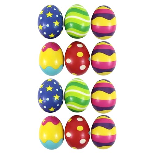 12 Bunte Superweiche Squeeze Ostereier für die Ostereiersuche, Langsam steigender Stressball Spielzeug Kinder, Osterkorbfüller, Stressball für Kinder Erwachsene, Anti Stress Bälle, Ostern Party (C) von Generisch