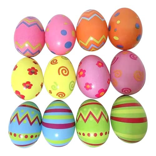 12 Bunte Superweiche Squeeze Ostereier für die Ostereiersuche, Langsam steigender Stressball Spielzeug Kinder, Osterkorbfüller, Stressball für Kinder Erwachsene, Anti Stress Bälle, Ostern Party (E) von Generisch