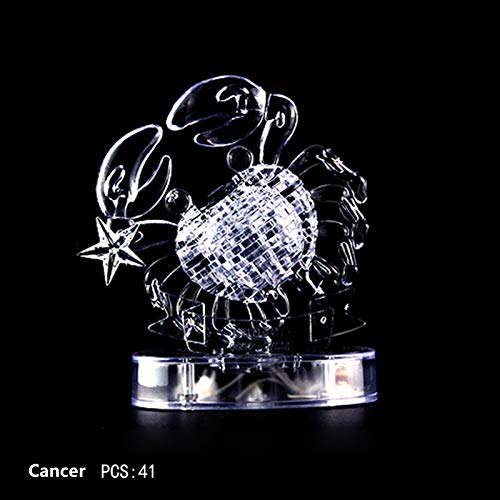 12 Constellation Personalisierte Puzzles LED-kristallleichte Back 3D-Bildung Bausteine Leuchtendes Kristallpuzzle, Puzzle Spielzeug Set Kristallglas Ornament Kristall Geburtstagsgeschenk 12 Constellation Personalisierte Puzzles LED-kristallleichte Back 3D-Bildung Bausteine Leuchtendes Kristallpuzzle, Puzzle Spielzeug Set Kristallglas Ornament Kristall Geburtstagsgeschenk von Generisch