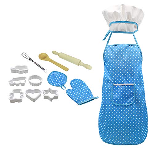 12 Stücke Kochschürze K inder mit Kochmütze Topfhandschuhe Topflappen Che f Set K inder Schürzen Kochen für K inder, Küchenspielzeuge Perfekte Ergänzung Zu Jeder Spielküche, Backset (Blue, One Size) 12 Stücke Kochschürze K inder mit Kochmütze Topfhandschuhe Topflappen Che f Set K inder Schürzen Kochen für K inder, Küchenspielzeuge Perfekte Ergänzung Zu Jeder Spielküche, Backset (Blue, One Size) von Generisch