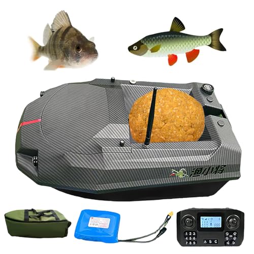 12 V Angelköderboot mit GPS-Positionierung, Auto-Rückkehr, Dual-Fernbedienung, 600 m Reichweite, inklusive 2 x 15600 Batterien und Bootstasche für Nachtangeln von Generisch