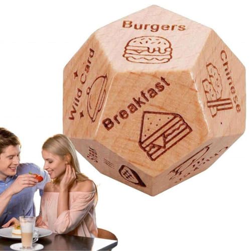 12-seitige Lebensmittel-Entscheidungswürfel aus Holz, Datums-/Nacht-Würfel mit 12 Lebensmittelmustern, Holz-Lebensmittelwürfel, Datums-, Nacht-Würfel, Ideen, Abendessen, Entscheidungswürfel, 12-seitige Lebensmittel-Entscheidungswürfel aus Holz, Datums-/Nacht-Würfel mit 12 Lebensmittelmustern, Holz-Lebensmittelwürfel, Datums-, Nacht-Würfel, Ideen, Abendessen, Entscheidungswürfel, von Generisch