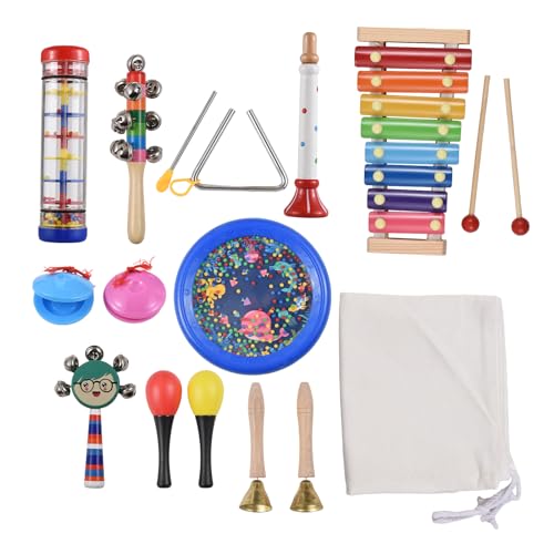 14-teiliges Holz-Percussion-Instrumenten-Set für Musikinstrumente, interessante interaktive Spiele, Hand-Auge, koordinierte Entwicklung, Geburtstagsgeschenk, Ozeantrommel, 8-Ton-buntes Xylophon 14-teiliges Holz-Percussion-Instrumenten-Set für Musikinstrumente, interessante interaktive Spiele, Hand-Auge, koordinierte Entwicklung, Geburtstagsgeschenk, Ozeantrommel, 8-Ton-buntes Xylophon von Generisch