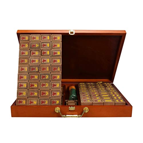 144 traditionelles chinesisches Mahjong-Set, solide handgeriebene Fliesen mit Aluminium-Aufbewahrungsbox für Partyspiele, Sammler und Geschenke 144 traditionelles chinesisches Mahjong-Set, solide handgeriebene Fliesen mit Aluminium-Aufbewahrungsbox für Partyspiele, Sammler und Geschenke von Generisch