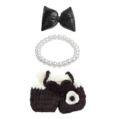 17 cm Puppenkleidungs-Set (ohne Puppe), niedliches Luxuskleid und Schleife, französischer Rock, Haarband, Outfit, modisch von Generisch