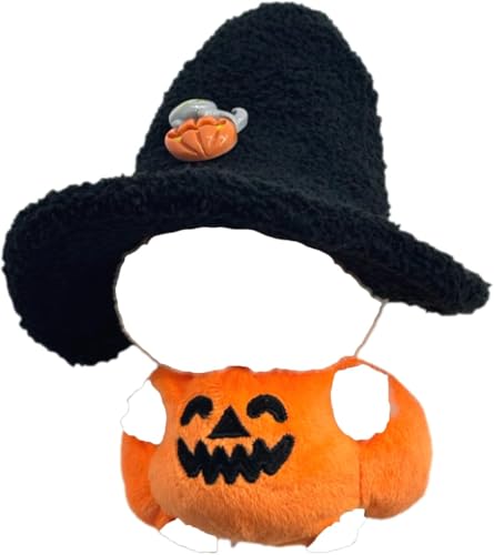 17cm Puppenkleidung (nur Kleidung) – 2-teiliges Set mit niedlicher Kürbis-Kleidung und Hexenhut, ideal für EIN gruseliges Halloween-Outfit – modische handwerkliche Puppenzubehörteile von Generisch