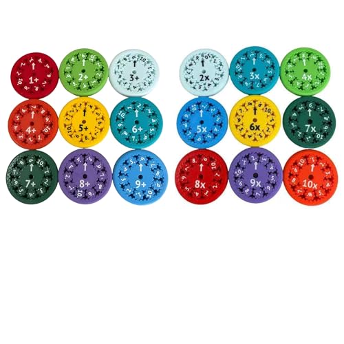 18 Stück Mathe Fidget Spinner, Fidget Toys für Kinder, Mathe Spinner mit Addition, Subtraktion, Multiplikation, Division, Lernspielzeug für die Schule, Einmaleins Spinner von Generisch