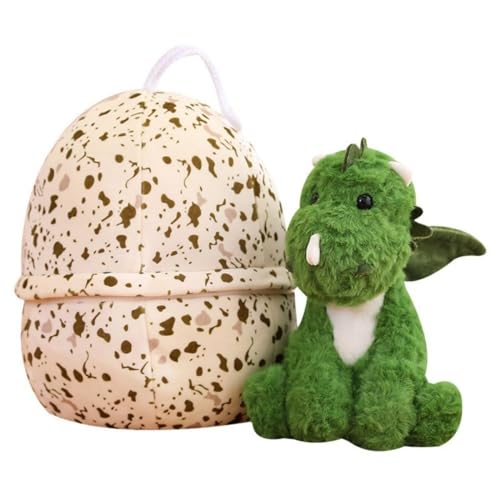 2 In 1 Cartoon Dinosaurier Ei Puppe Plüsch Grün Kleine Drachen Puppe Kinder Puppe Geschenk Nette Set Wäscheklammer Plüschtier (Green, S) von Generisch