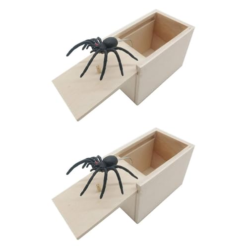 2 STK Spinne in der Box | Halloween Spider Prank Box | Gruselige Versteckte Spinnen Scherzartikel Spielzeugbox | Hölzerne Scarebox Spinnenspielzeuge Halloween Partygeschenke Pranks für Erwachsene 2 STK Spinne in der Box | Halloween Spider Prank Box | Gruselige Versteckte Spinnen Scherzartikel Spielzeugbox | Hölzerne Scarebox Spinnenspielzeuge Halloween Partygeschenke Pranks für Erwachsene von Generisch