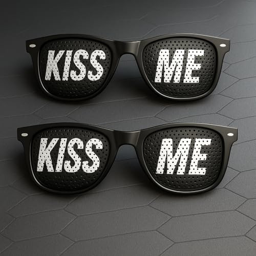 2 Stück | KISS ME Brille | Partybrille | Spaßbrille | Atzenbrille | Lustige Brille | Spassbrille | Party Zubehör für Partys, Clubs & Malle von Generisch
