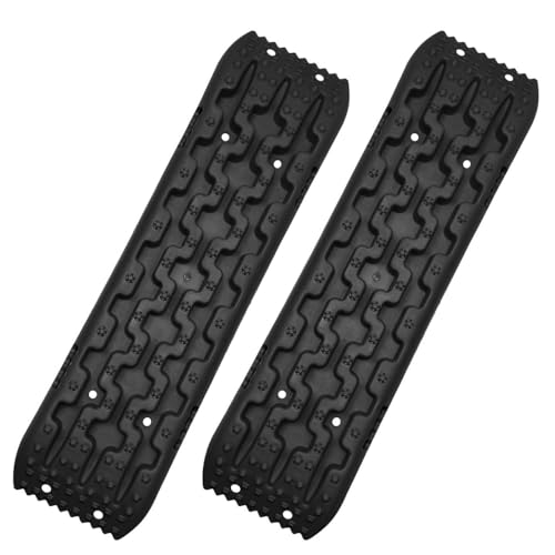 2 Stücke Sandbleche Offroad Traktionsmatte Anfahrhilfe Recovery Board Offroad Tracks 10T Last Geeignet für Außeneinsatz bei Schnee Sand Schlamm für Geländewagen Wohnmobil PKW LKW von Generisch