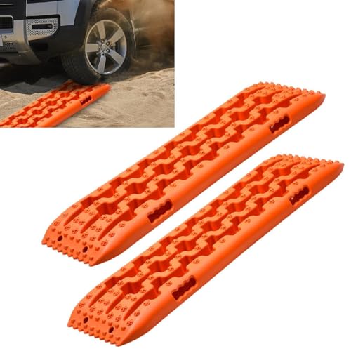 2 Stücke Sandbleche Offroad Traktionsmatte Anfahrhilfe Recovery Board Offroad Tracks 10T Last Geeignet für Außeneinsatz bei Schnee Sand Schlamm für Geländewagen Wohnmobil PKW LKW von Generisch