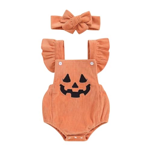 2-Teiliges Set Halloween Kostüm Baby Unisex, Süßes Kürbis kostüm für Babys, Lange Ärmel Baumwolle Baby Halloween Kürbiskostüm, Karnevalskostüm Strampler Von 0-18 Monaten - Faschingskostüm Säuglin 2-Teiliges Set Halloween Kostüm Baby Unisex, Süßes Kürbis kostüm für Babys, Lange Ärmel Baumwolle Baby Halloween Kürbiskostüm, Karnevalskostüm Strampler Von 0-18 Monaten - Faschingskostüm Säuglin von Generisch