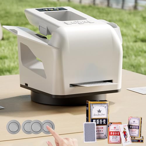 2-in-1 Automatischer Kartenmischer & Dealer, 360° Drehmaschine mit 4 Wireless-Tasten für Casino Tischzubehör von Generisch