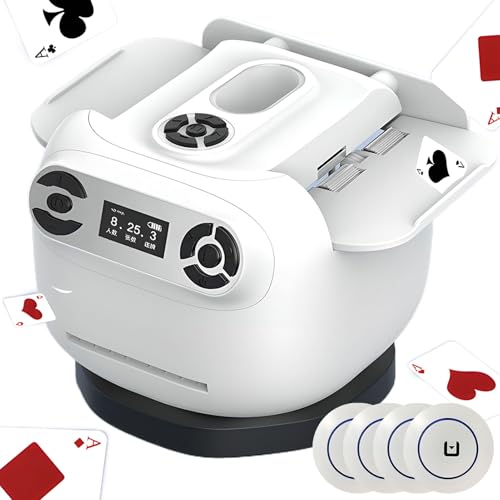 2 in 1 Automatischer Kartenmischer und Dealer, 360° Drehmaschine mit drahtlosen Tasten, Wiederaufladbarer Spender für Kartenspiele 2 in 1 Automatischer Kartenmischer und Dealer, 360° Drehmaschine mit drahtlosen Tasten, Wiederaufladbarer Spender für Kartenspiele von Generisch