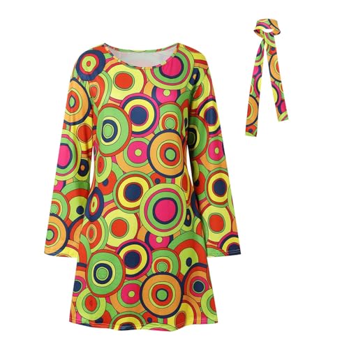 2-teiliges Set 70Er Jahre Outfit Damen Flower Power Kleidung Disco Fever Faschingskostüme Hippie Kostüm Gelb#02 XXL 2-teiliges Set 70Er Jahre Outfit Damen Flower Power Kleidung Disco Fever Faschingskostüme Hippie Kostüm Gelb#02 XXL von Generisch