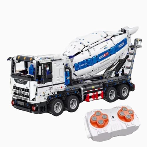2.4G/APP Control Betonmischer mit Motor, 2432 Teile LKW Fahrzeug Bauset Kompatibel mit Major Marken Technologie Betonmischer LKW Bausteine Kit von Generisch