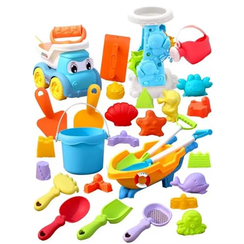 20/30 Stück Sandspielzeug Kinder Strandspielzeug, Strand Sandspielzeug Set mit Wasserrad, Kinderspielzeug für den Außenbereich mit Netzbeuteln für Jungen Mädchen Geschenke (Zufällige Farbe) (30 Stück) von Generisch