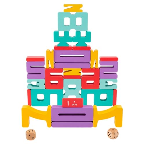 20 Stück Number Blocks, Bausteine Holz Spiel Bunt Stapelzahlen Zahlenblock, Zahlenspiel Spielzeug, Sensorik Holzbausteine Bauklötze, Montessori Spielzeug Mathematisches Lernspiele, Building Blocks,B von Generisch