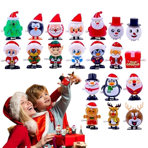 20 Stück Weihnachten Aufziehspielzeug Nikolaus Elch Zum Aufziehen, Weihnachts Aufziehspielzeug Für Kinder&Erwachsene, Uhrwerk Lauf Und Springspielzeug Für Strümpfe Füllung von Generisch