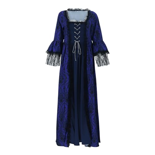 2024 - AI-Länge Partykleid Prinzessin Boden Cosplay Spitze Retro Damen Kleid Himouto Umaru Chan Cosplay Kostüm (Marineblau, L) von Generisch
