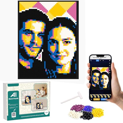 2025 AI Customized Photo Album Personalisiertes Puzzle,Neues Block Puzzle Baualbum,Scannen Sie QR Code um Ihr eigenes Foto zu gestalten,DIY Kreatives Geschenk für Kinder&Erwachsene (34 * 45CM) von Generisch
