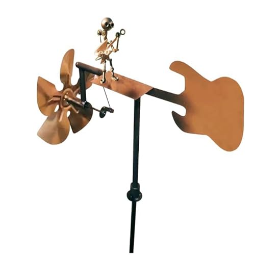 2025 Gitarristen Windmühle Metall Drummer Windmühle Multifunktional (Montage erforderlich) (Orange, 70x30x16cm) von Generisch