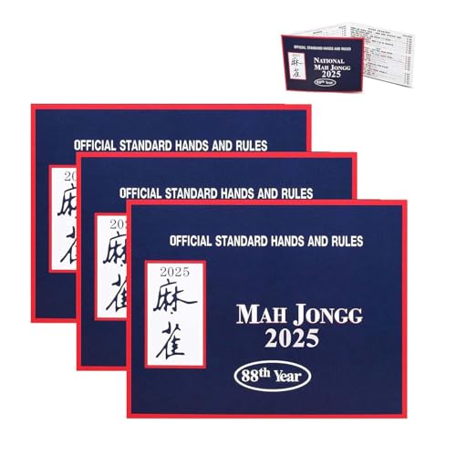 2025 Mahjong Karte, offizieller Großdruck, Nationale Standard-Mahjong-Liga-Karte, National Mahjong League Karten, offizieller National Standard Mah Jongg Hands and Rules Karten (3) von Generisch