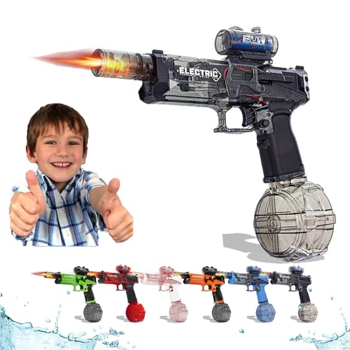 2025 New Electric Water Guns with Light Up, Electric Water Guns with Flash, Pistol High Powered IP67 Waterproof, 28-32 FT Range, Perfect Swimming Pool Beach Games Outdoor (Black) von Generisch