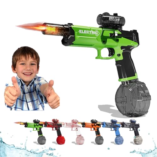 2025 New Electric Water Guns with Light Up, Electric Water Guns with Flash, Pistol High Powered IP67 Waterproof, 28-32 FT Range, Perfect Swimming Pool Beach Games Outdoor (Green) von Generisch
